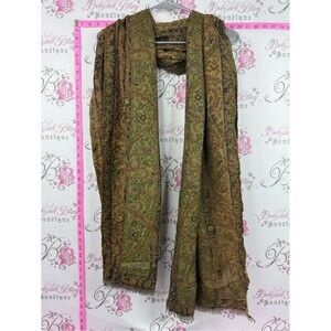 Scarf scarve paisley gold Olive Green Paisley Woven Scarf Wrap